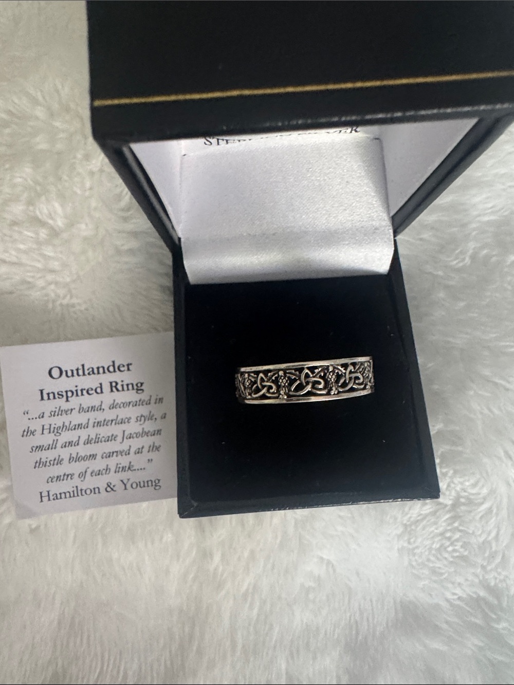 Outlander Inspired sterling Silver Celtic Band Ring. Purchased in Edinburgh.